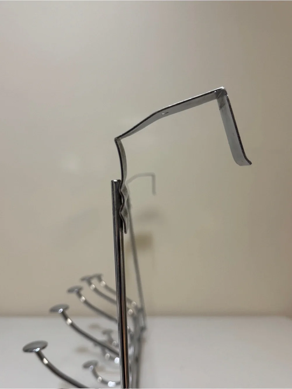 Door Hanger 6 Hook Rack Chrome Metal Silver Bathroom Towel Holder Room Organize